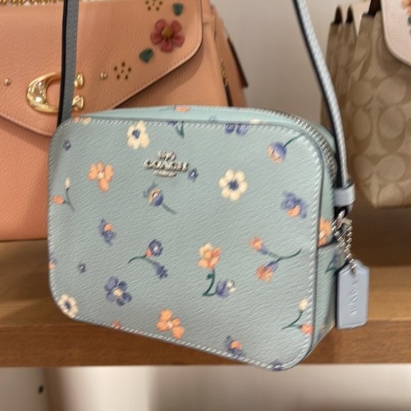 Coach c8699 Mini Camera Bag With Mystical Floral Print Light Teal Multi - Picture 5 of 16
